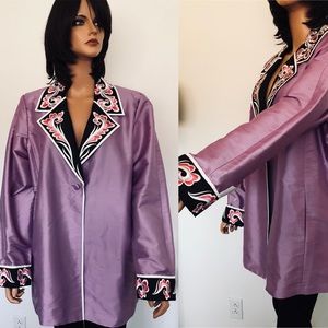 Bob Mackie Wearable Art Silk XL Jacket Designer